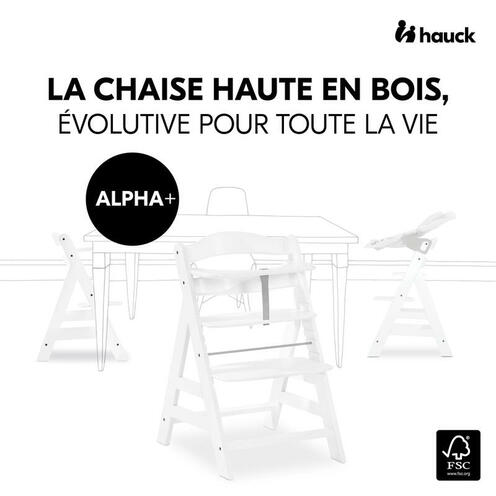 Chaise haute Alpha+ - Blanc - HAUCK