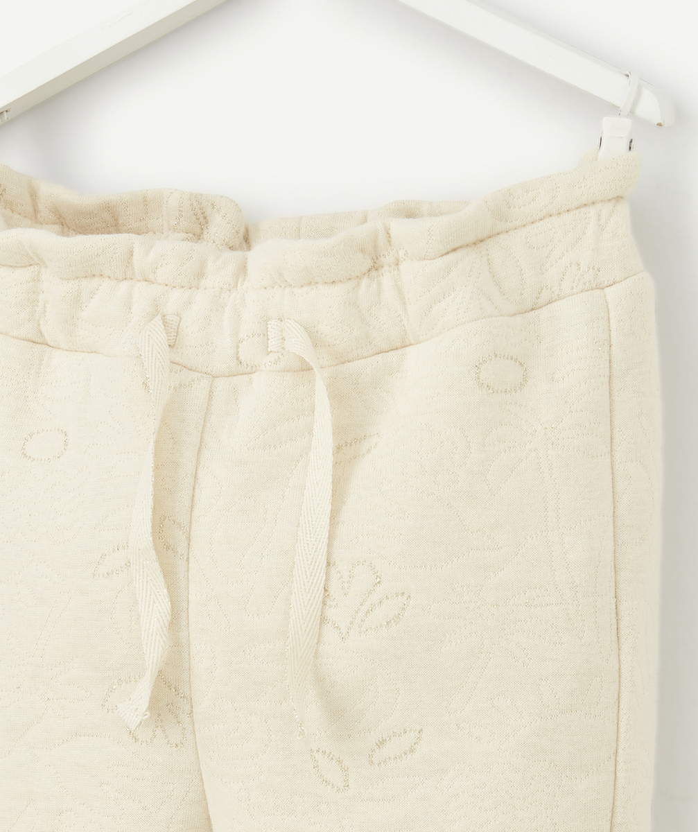 PANTALON DE JOGGING BÉBÉ FILLE ÉCRU AVEC DÉTAILS COULEUR DORÉE
