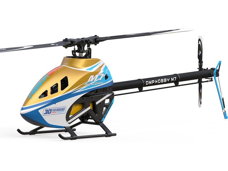 OMPHobby Helikopter M7 Topaz Gold Bausatz und Rotorblätter M7 vielseitiger Modellheli