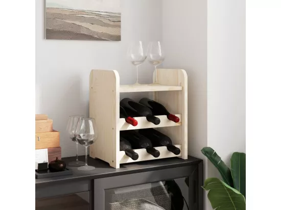 Casier à vin avec panneau supérieur 33x25x37 bois pin massif