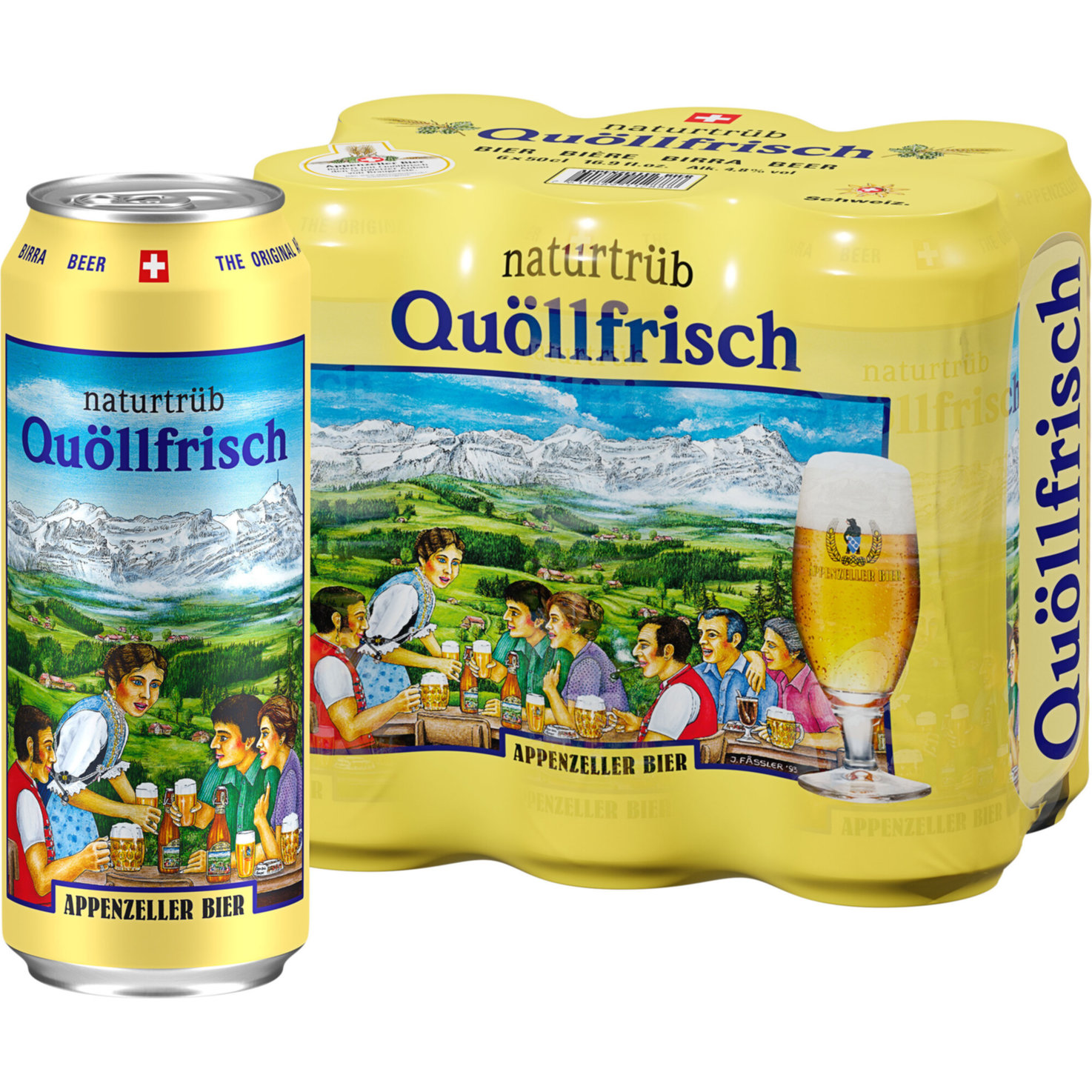 Appenzeller Bier Quöllfrisch naturtrüb 6x50cl -300cl
