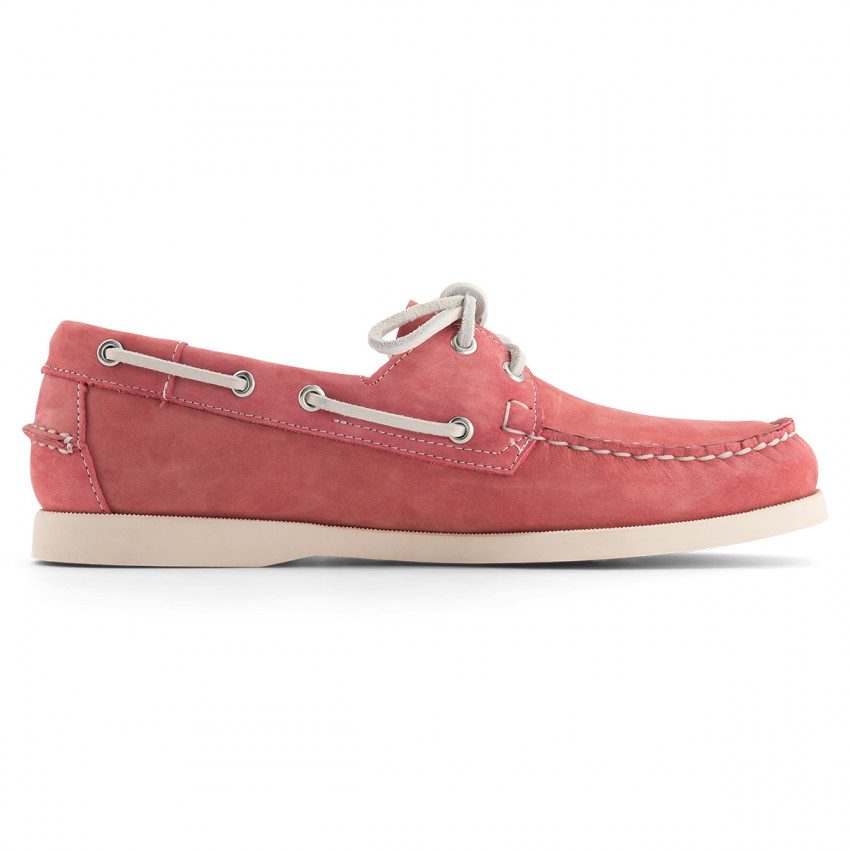 DOCKSIDES NUBUCK Pink-White-CHAUSSURES BATEAU POUR HOMME EN NUBUCK