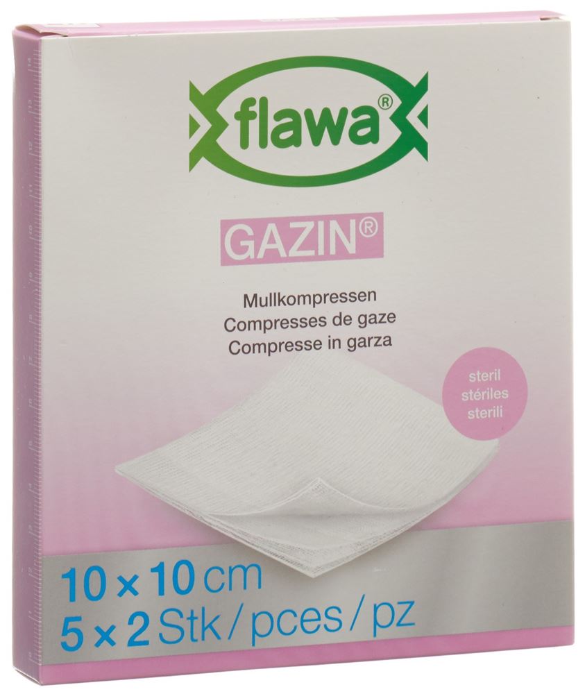 FLAWA Gazin Mullkompressen 10x10cm steril 2 Stk