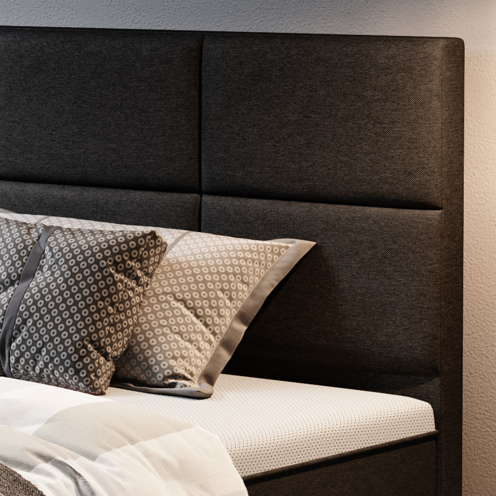 Boxspringbett - schwarz - H3 - 180x200 cm