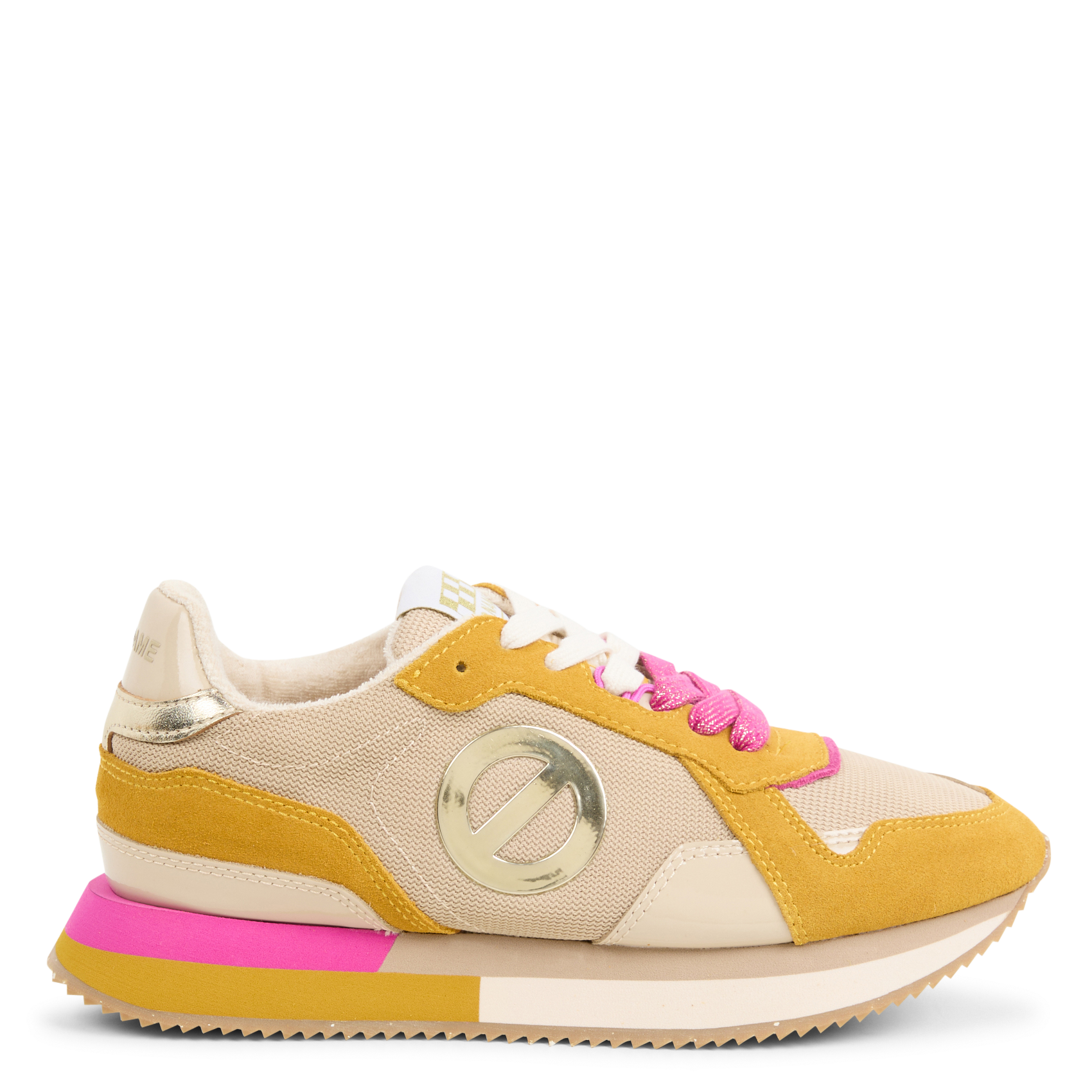 MIA - Baskets basses compensées en cuir mélangé | Jaune