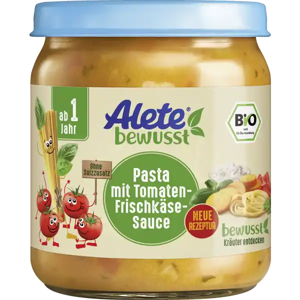Bio Pasta mit Tomaten-Frischkäse-Sauce