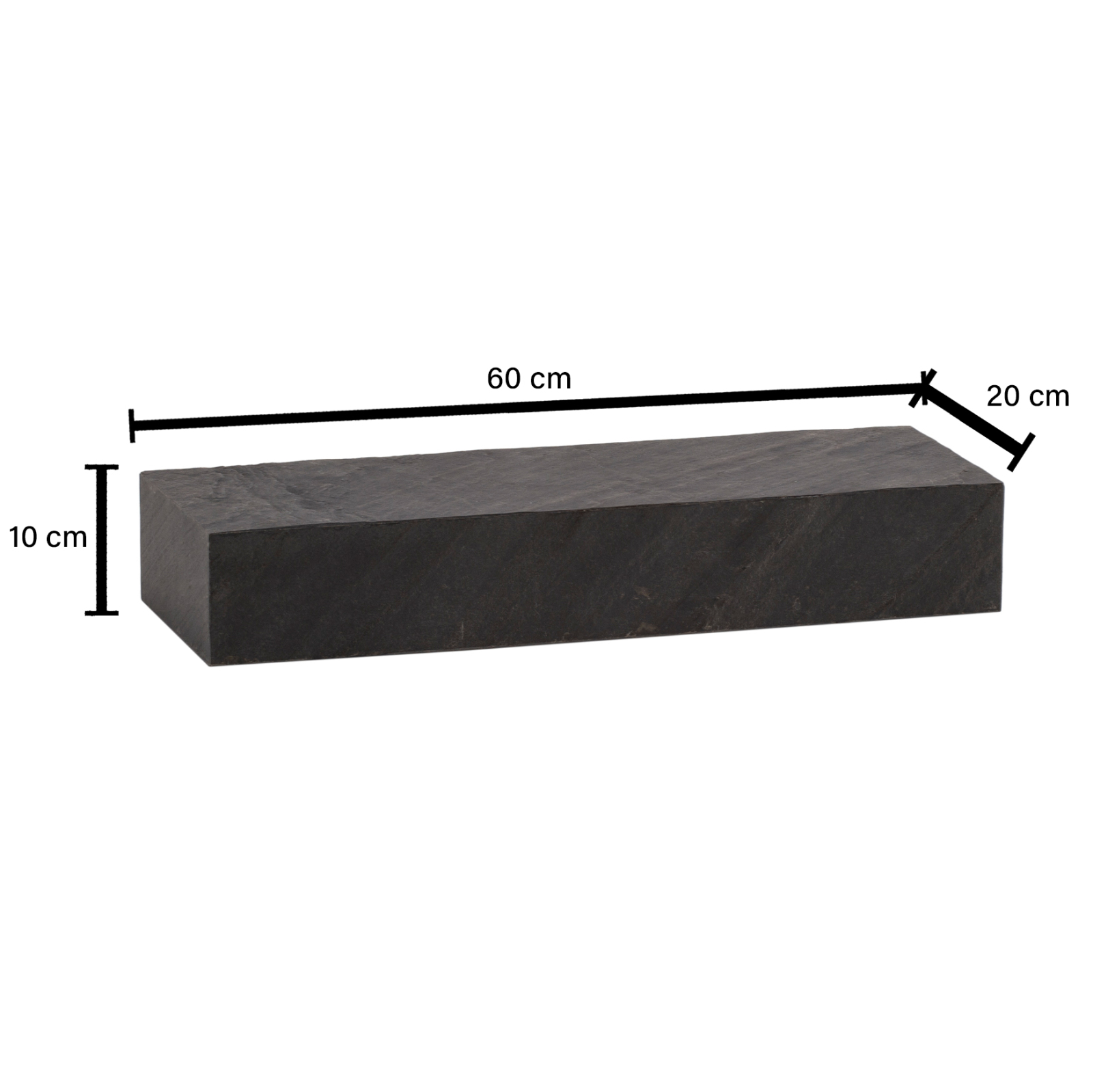 Wandregal - anthrazit - Mango Massivholz - 60 cm