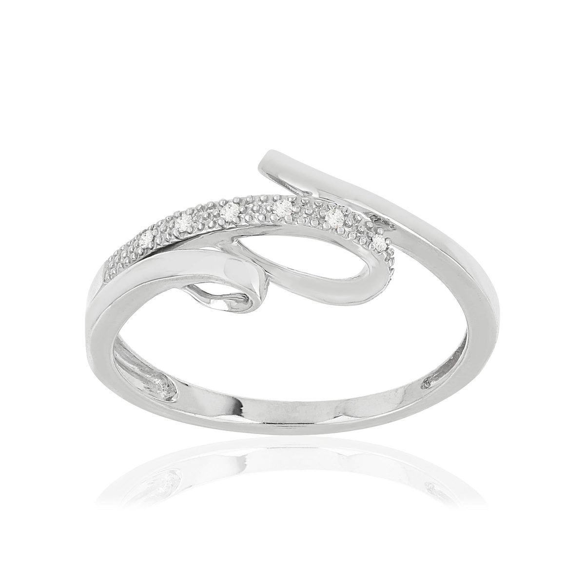 Bague MATY Or 375 blanc diamants