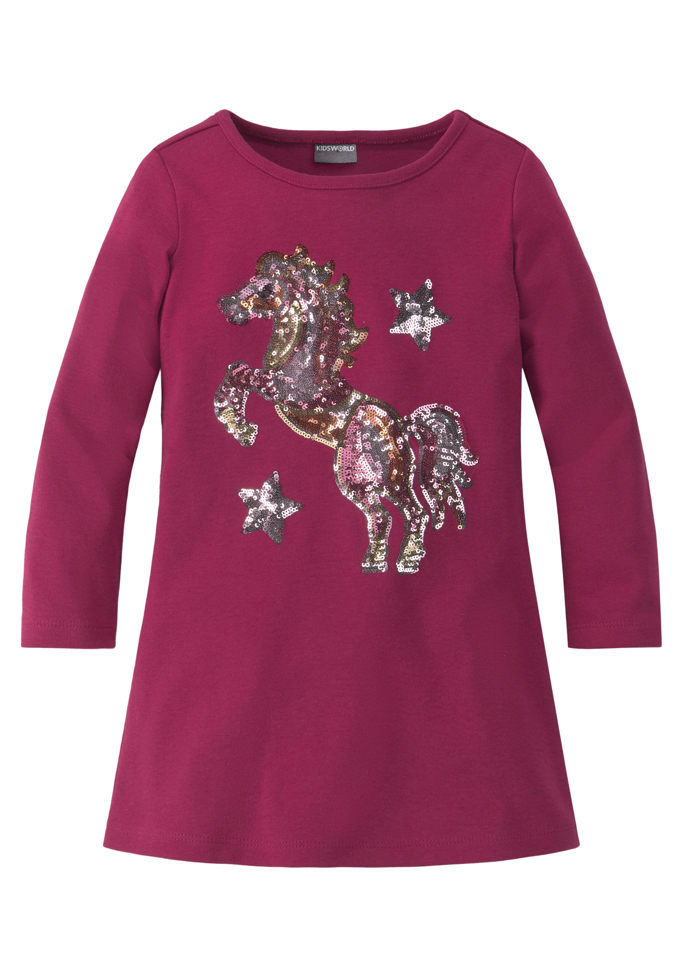 KIDSWORLD Langarmshirt »PFERD« Langarm,  ausgestellter Schnitt,  bedruckt,  Rundhalsausschnitt