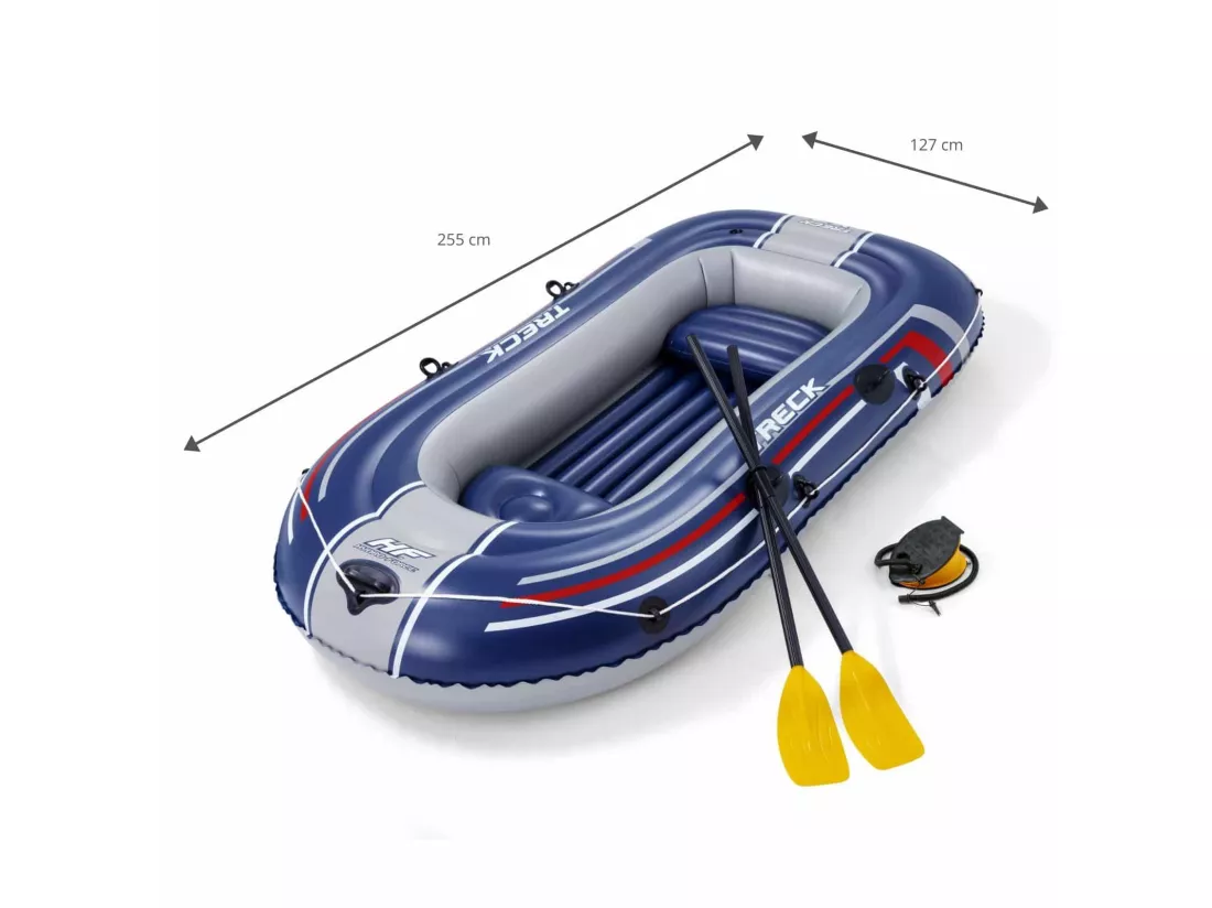 Bateau Gonflable Bestway Hydro-Force Trek X2 255x127 cm 2 Personnes Pagaie et Pompe