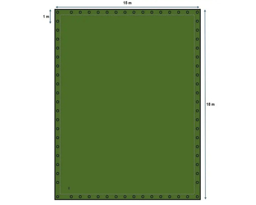 Geweven zeildoek, universeel zeildoek, 180 g/m², groen, 15 x 18 m