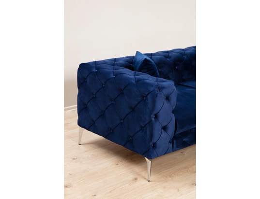 CONCEPT1 - Canapé tissu Como 2 places bleu marine 197 x 90 x h70