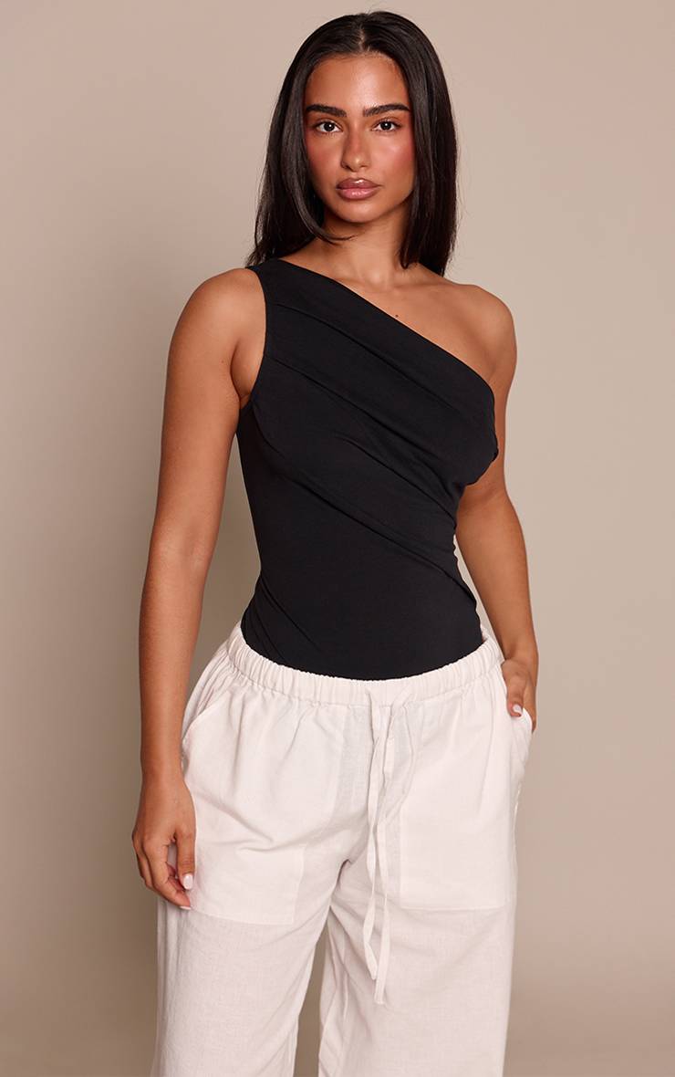 Noir Body Asymétrique En Coton Doux Petite