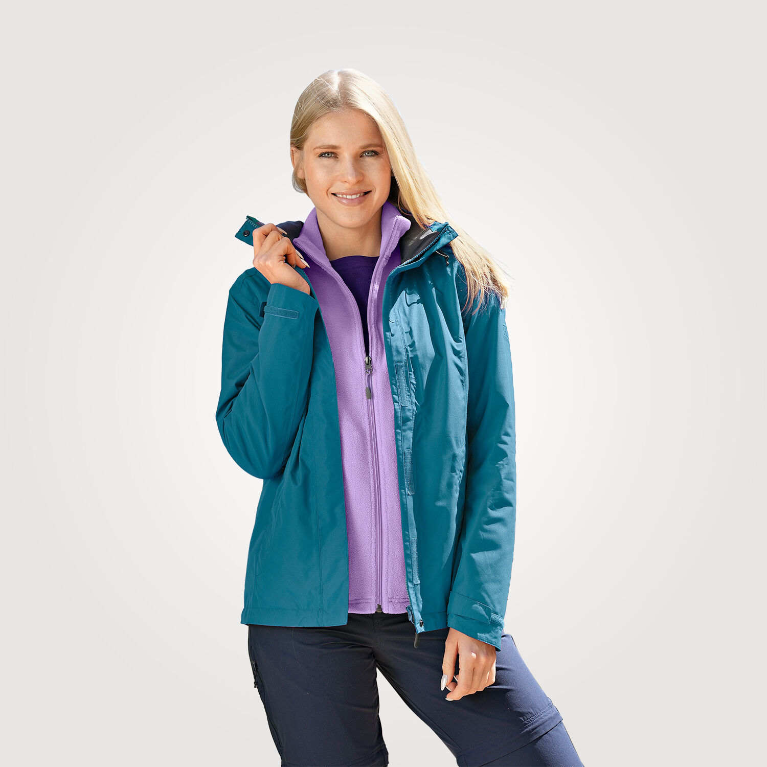 Outdoor Jacke Damen mit abnehmbarer Kapuze