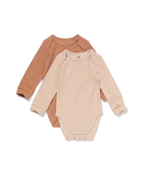 body évolutif bambou côtelé extensible - 2 pièces marron