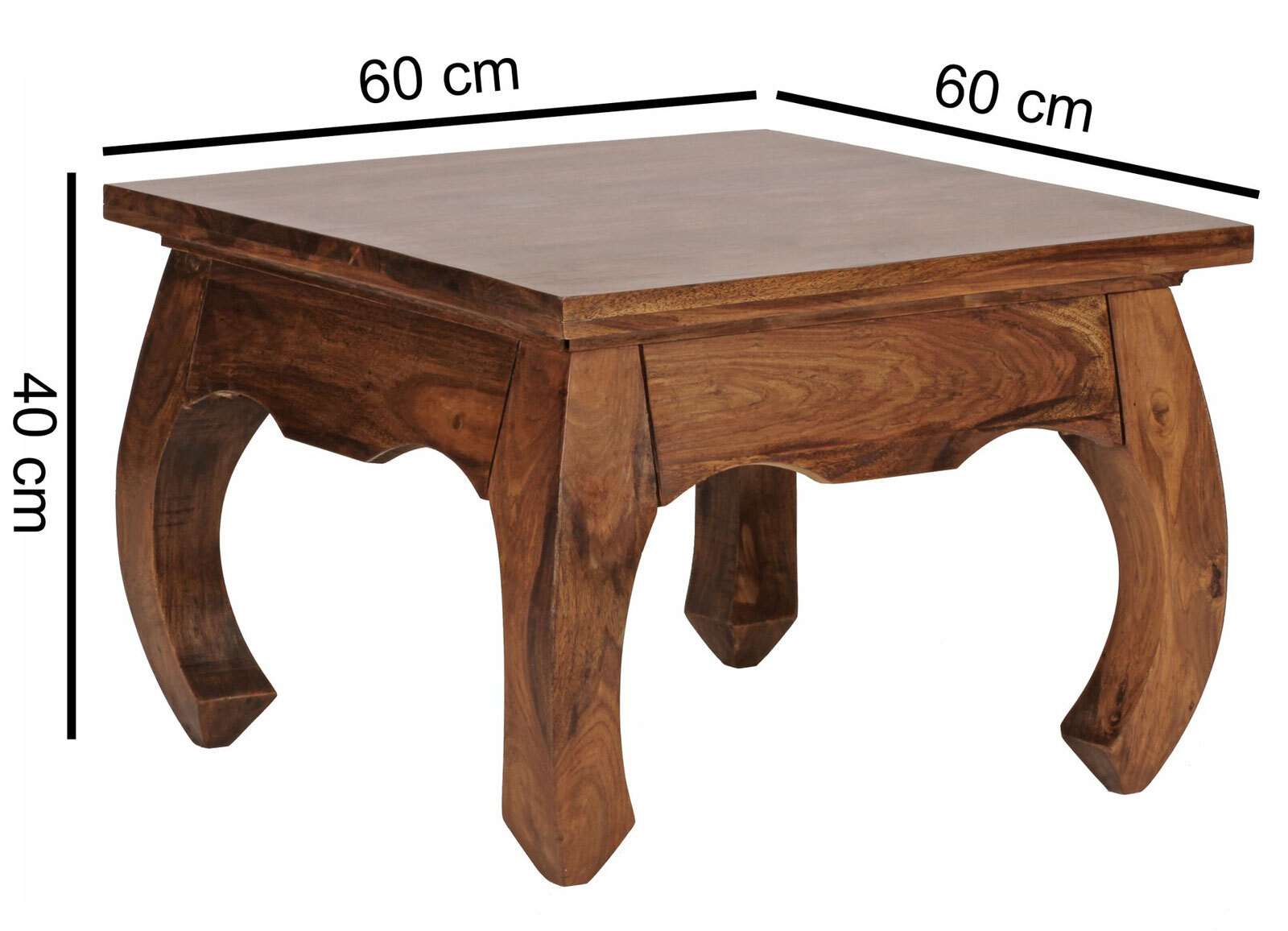 Couchtisch Kolonial 60x60 Massivholz