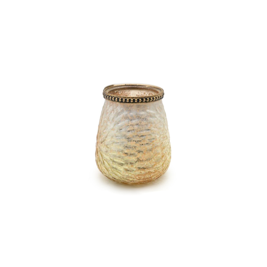 Glas-Windlicht gold, H 10,5 cm, Ø 9 cm von fischer's lagerhaus