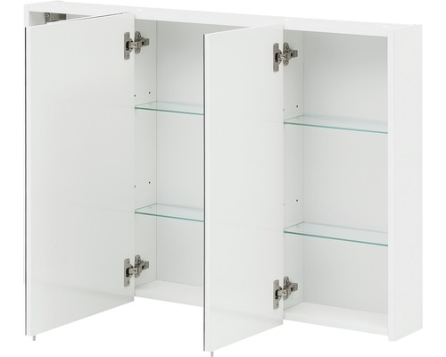Spiegelkast Möbelpartner Basic 100 x 16 x 70 cm wit hoogglans 3-deurs