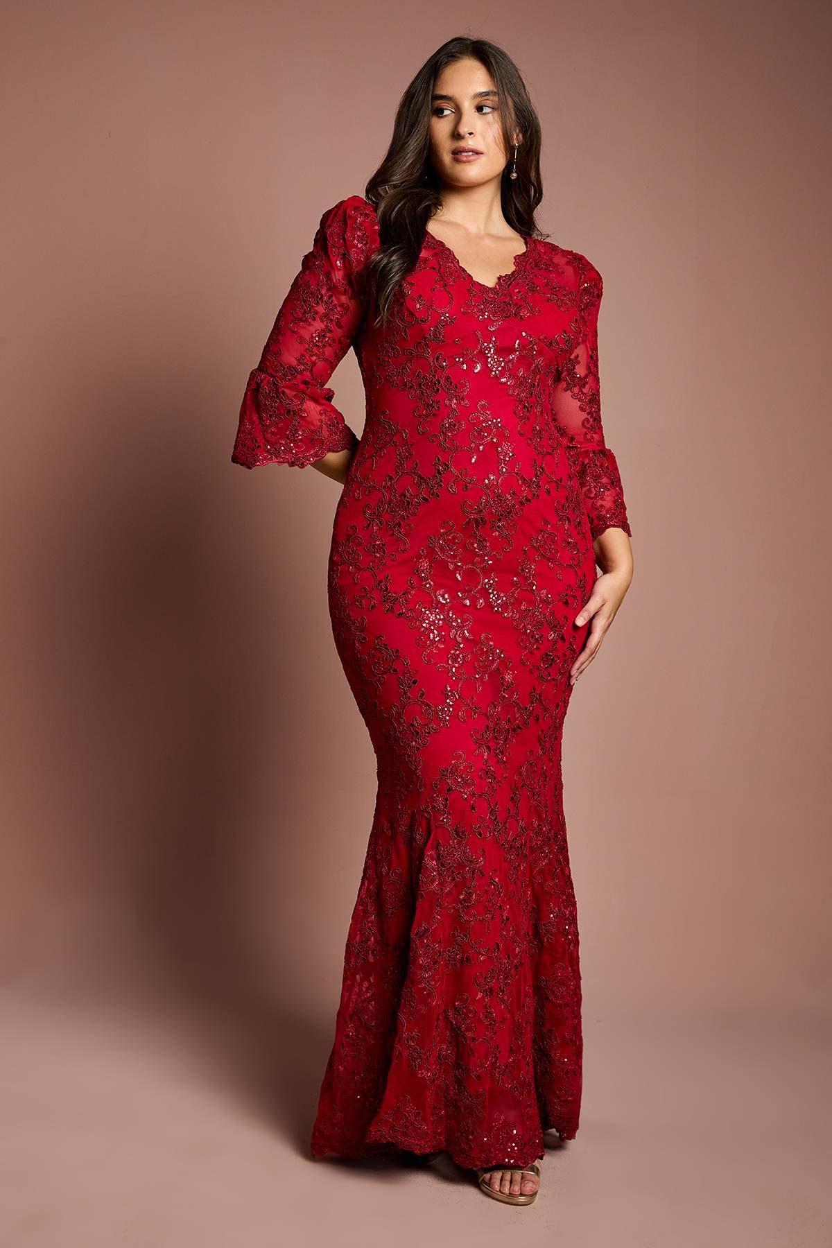 Coast Robe Maxi Moulante à Sequins Grande Taille