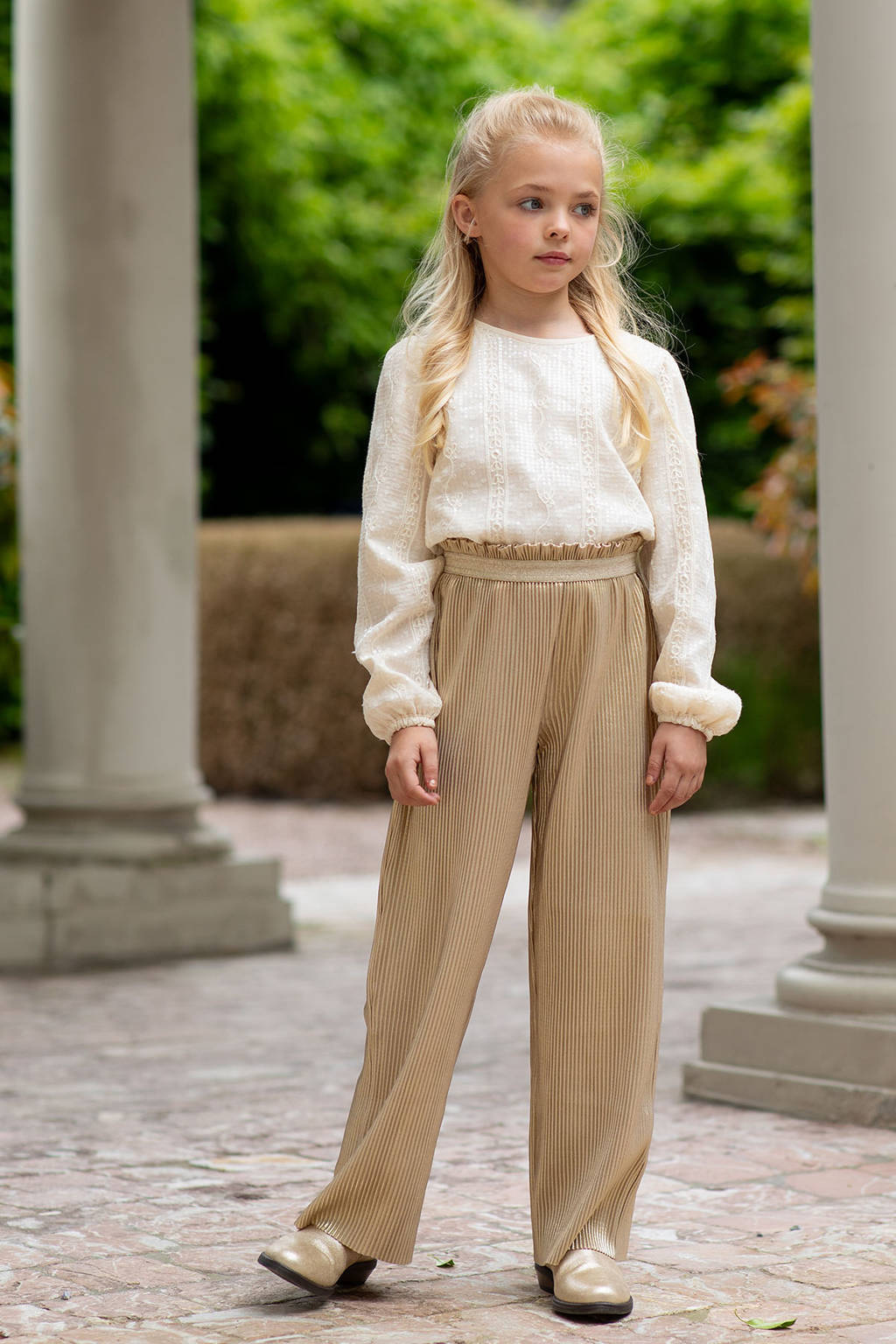 Like Flo straight casual broek goud