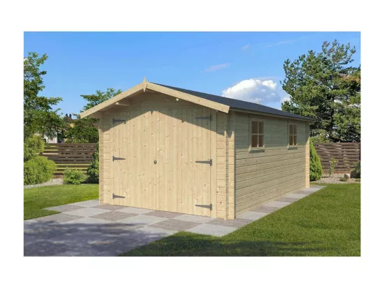 Garage en épicéa massif double porte 16.16 m² Sans option