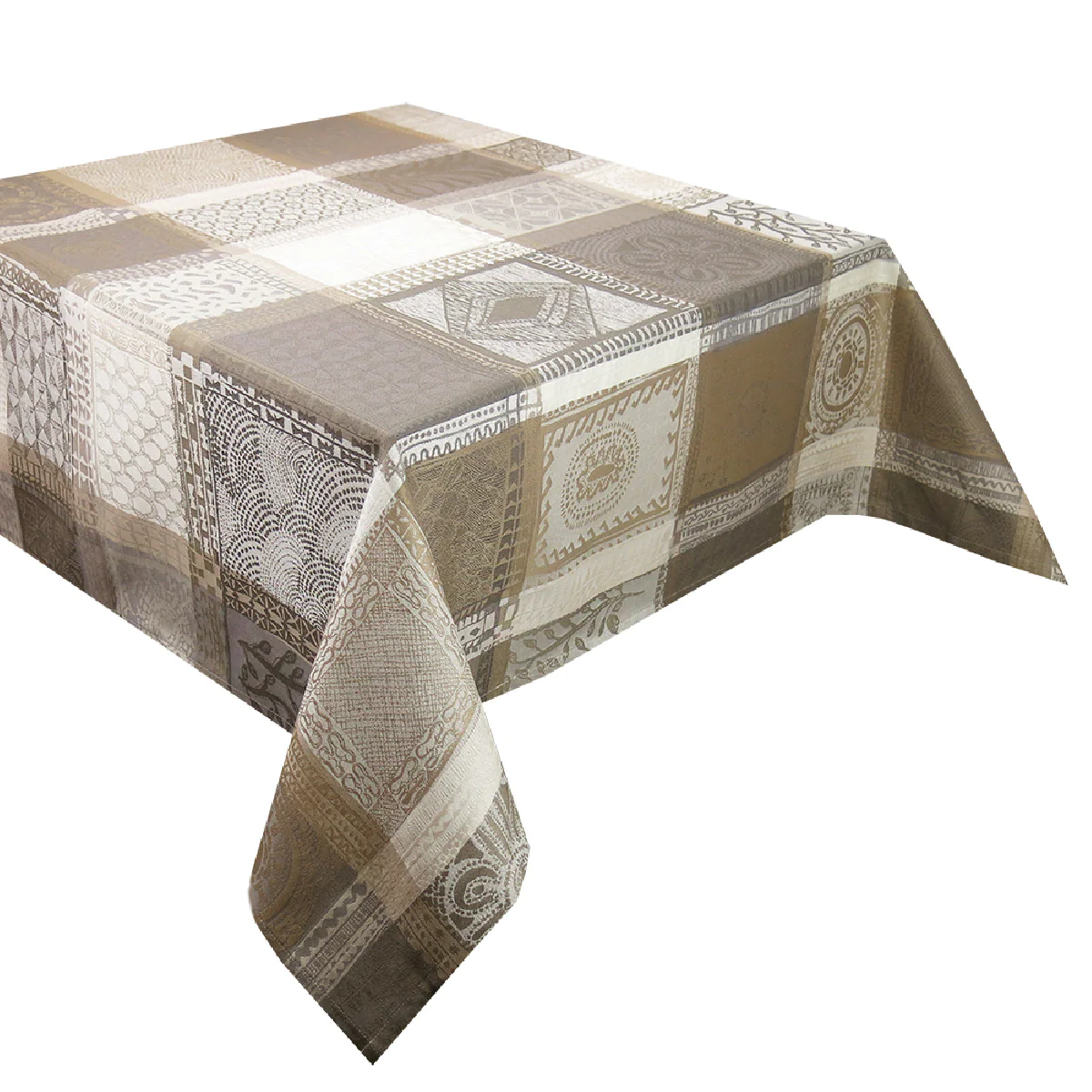 Nappe pur coton brun 180x180 Garnier Thiebaut