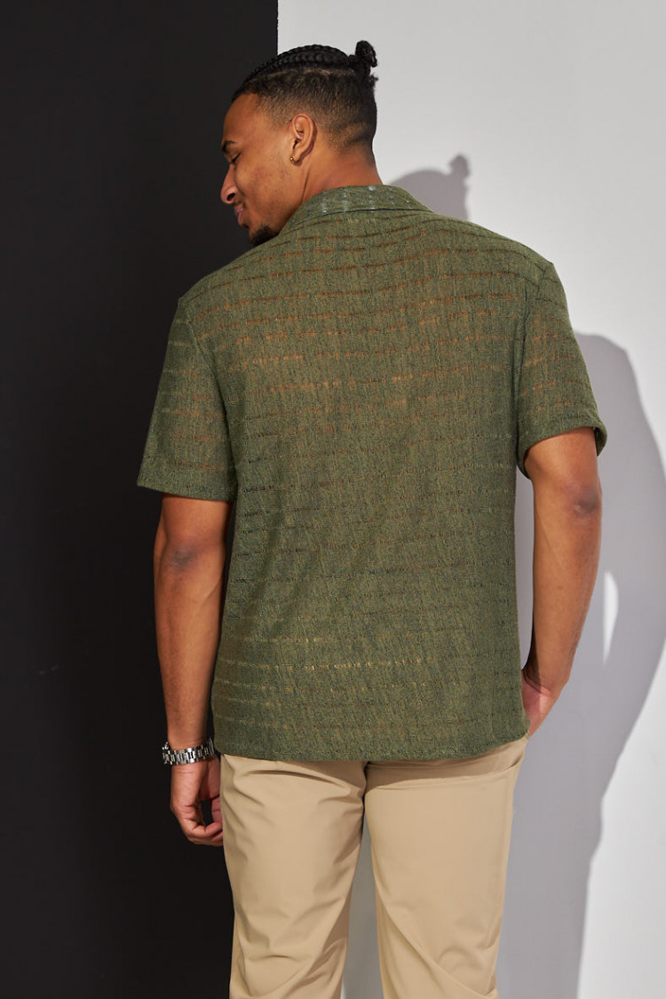 Chemise kaki ajourée