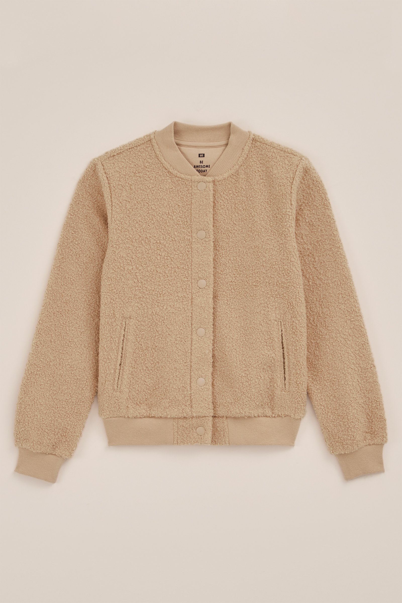Meisjes teddy bombervest WE Fashion Beige