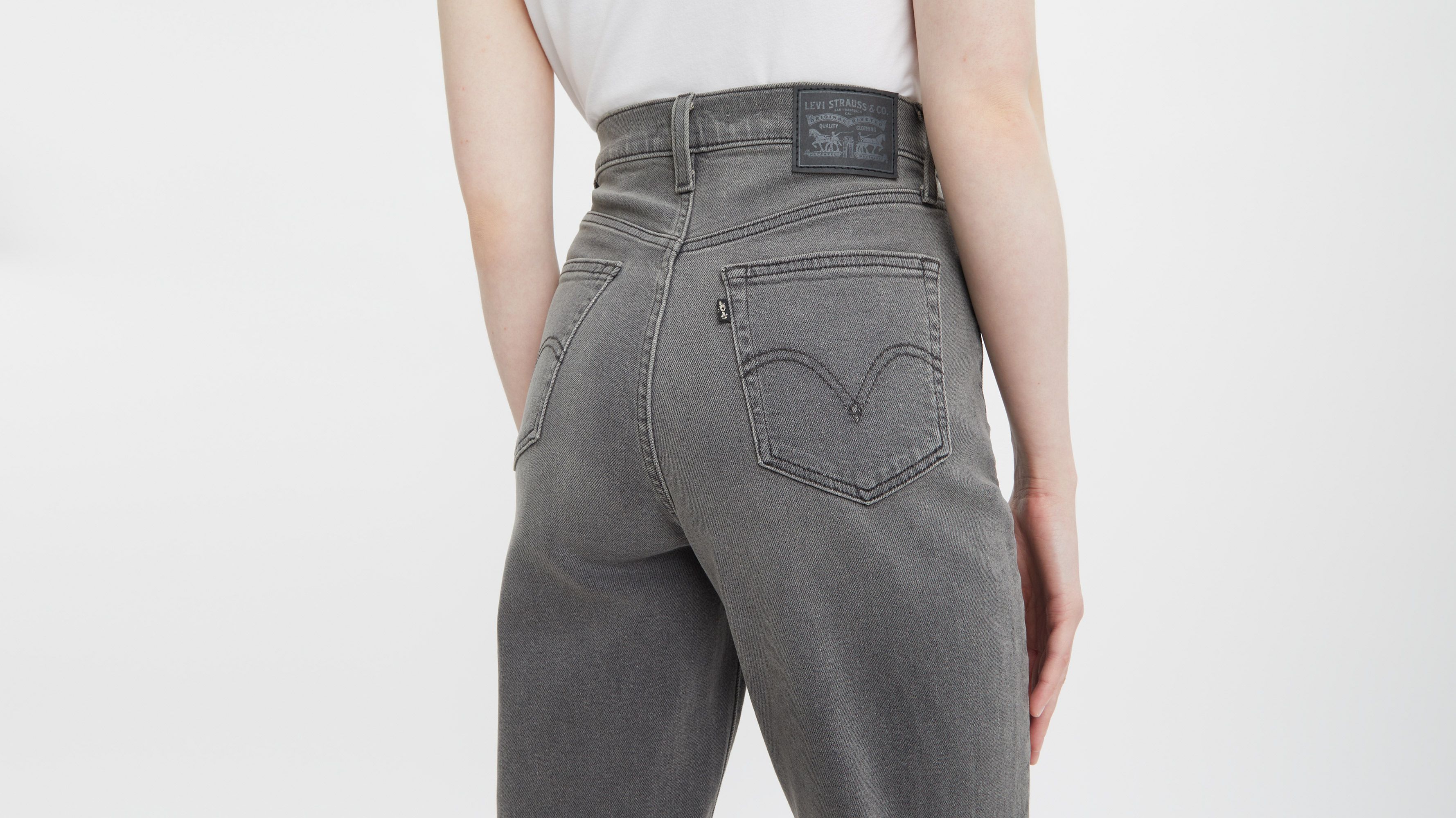 Jean Mom à taille haute - Cosmic Chatter - Gris