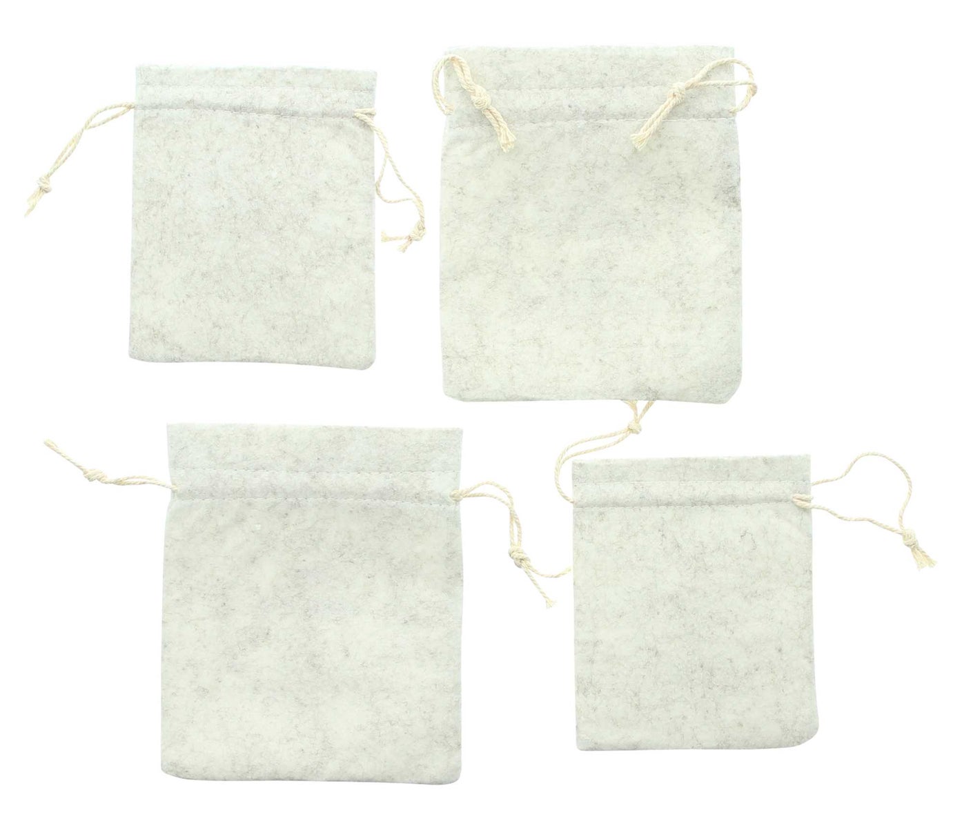 FRANK FLECHTWAREN | Vrolijk Kerstfeest Cadeauzakjes, Set van 4, 11 x 13 cm, 14 x 17 cm, POLYESTER, KATOEN