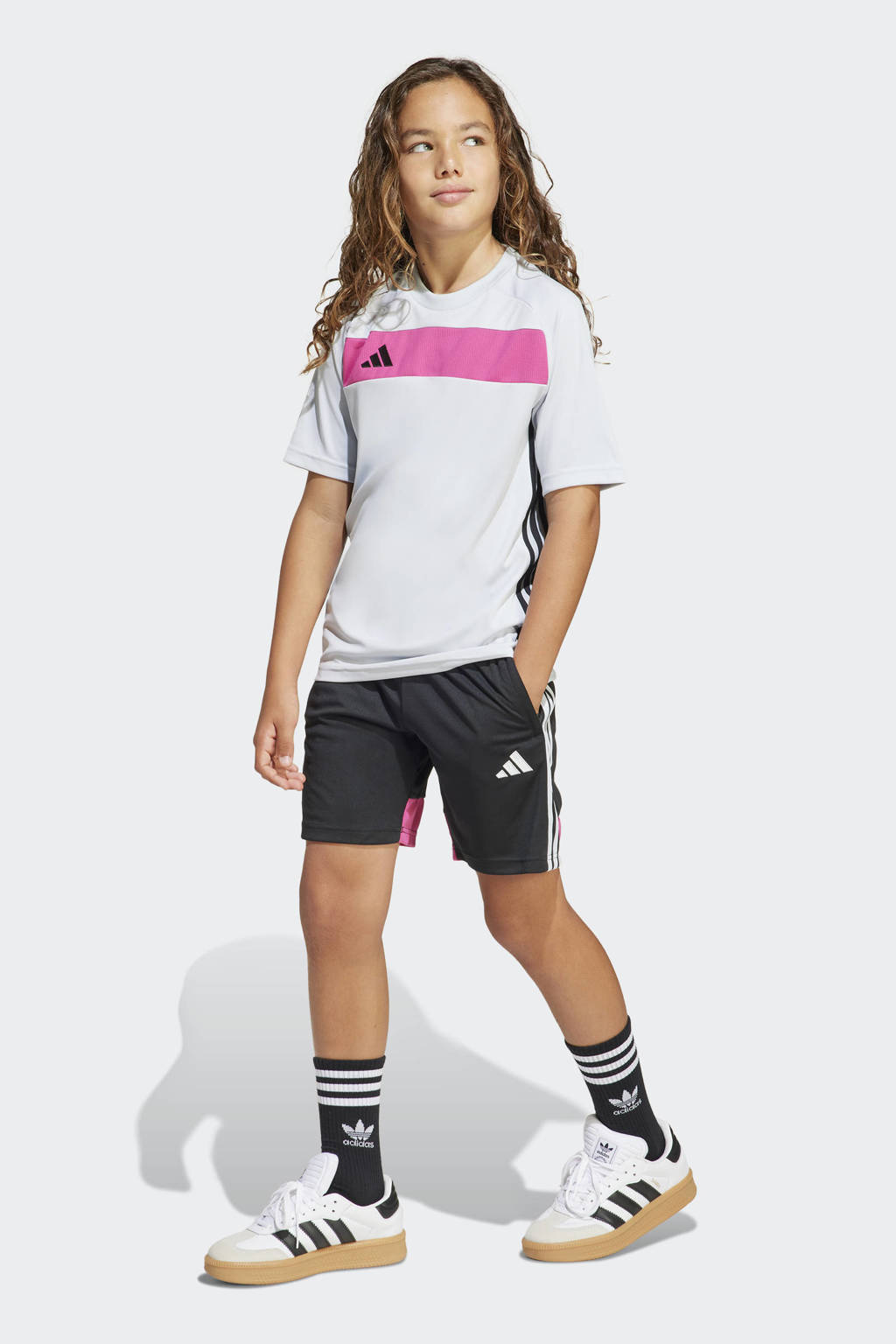 adidas voetbalshirt Tiro 25 Essential lichtgrijs/fuchsia