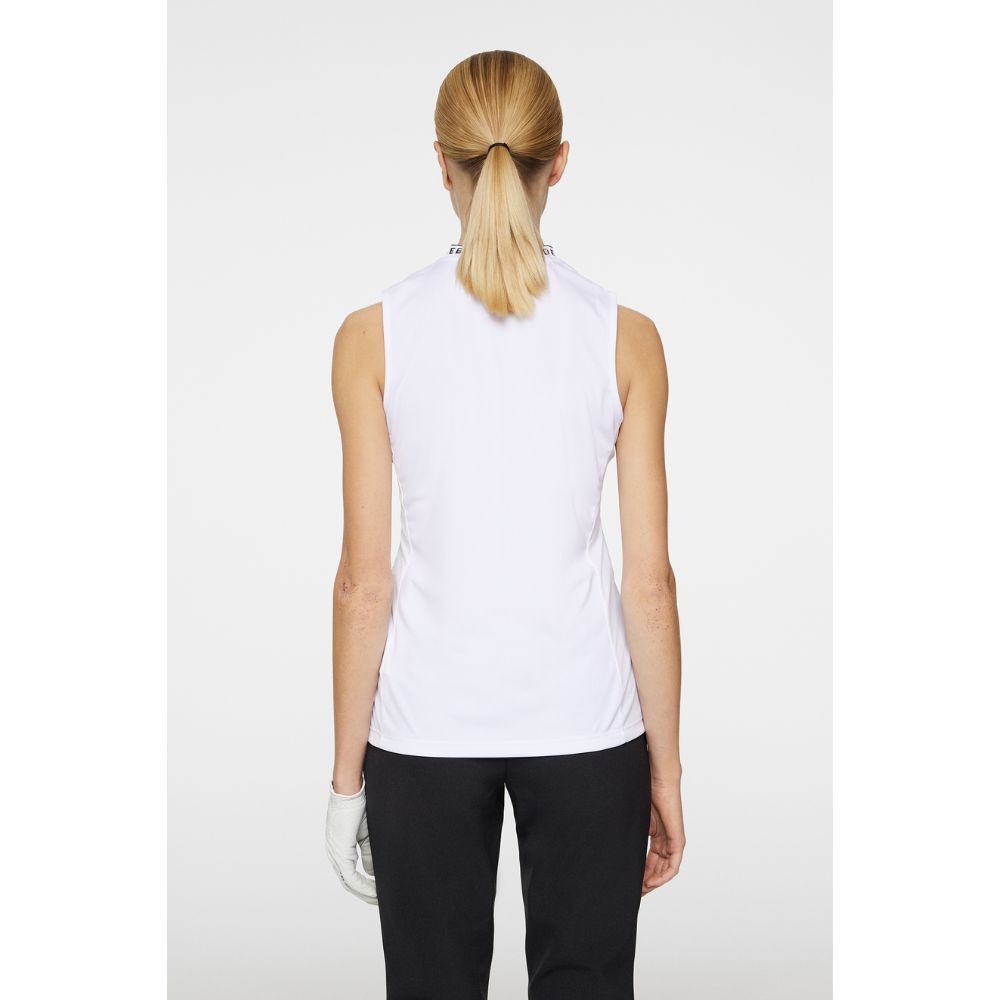 Leya Sleeveless Pique Dame Hvit