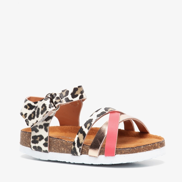 Blue Box meisjes sandalen roze met luipaardprint