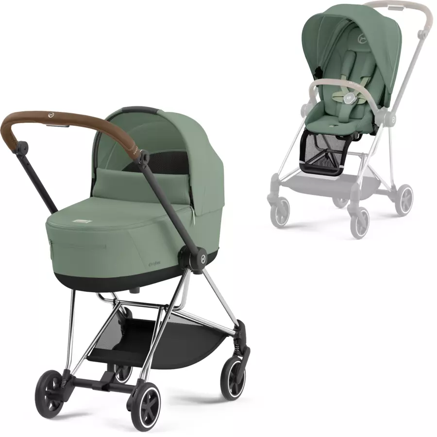 cybex PLATINUM Kombikinderwagen New Mios Chrome Brown Leaf Green