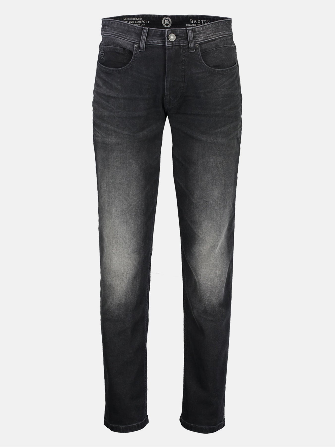 BAXTER 5-Pocket-Denim im Used-Look, RELAXED FIT, black