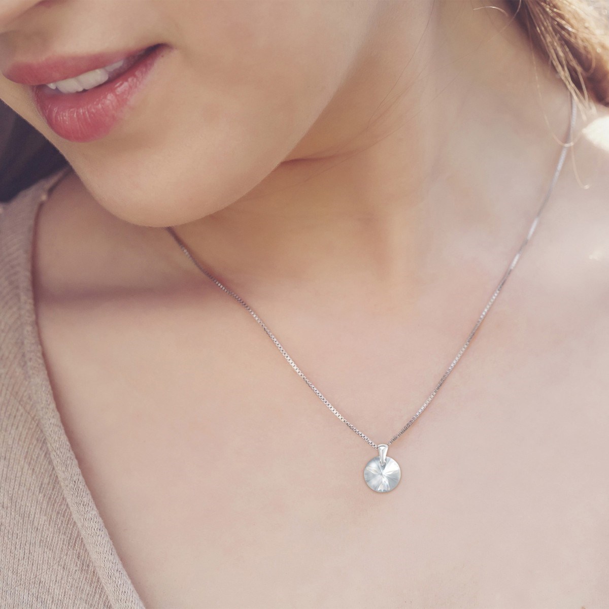 Collier en Argent rhodié 925 SC Crystal orné de Cristaux scintillants