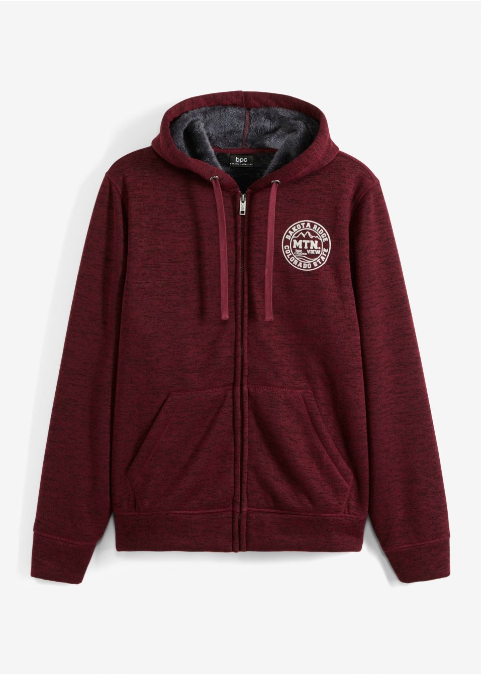 Veste sweat à capuche avec doublure peluche