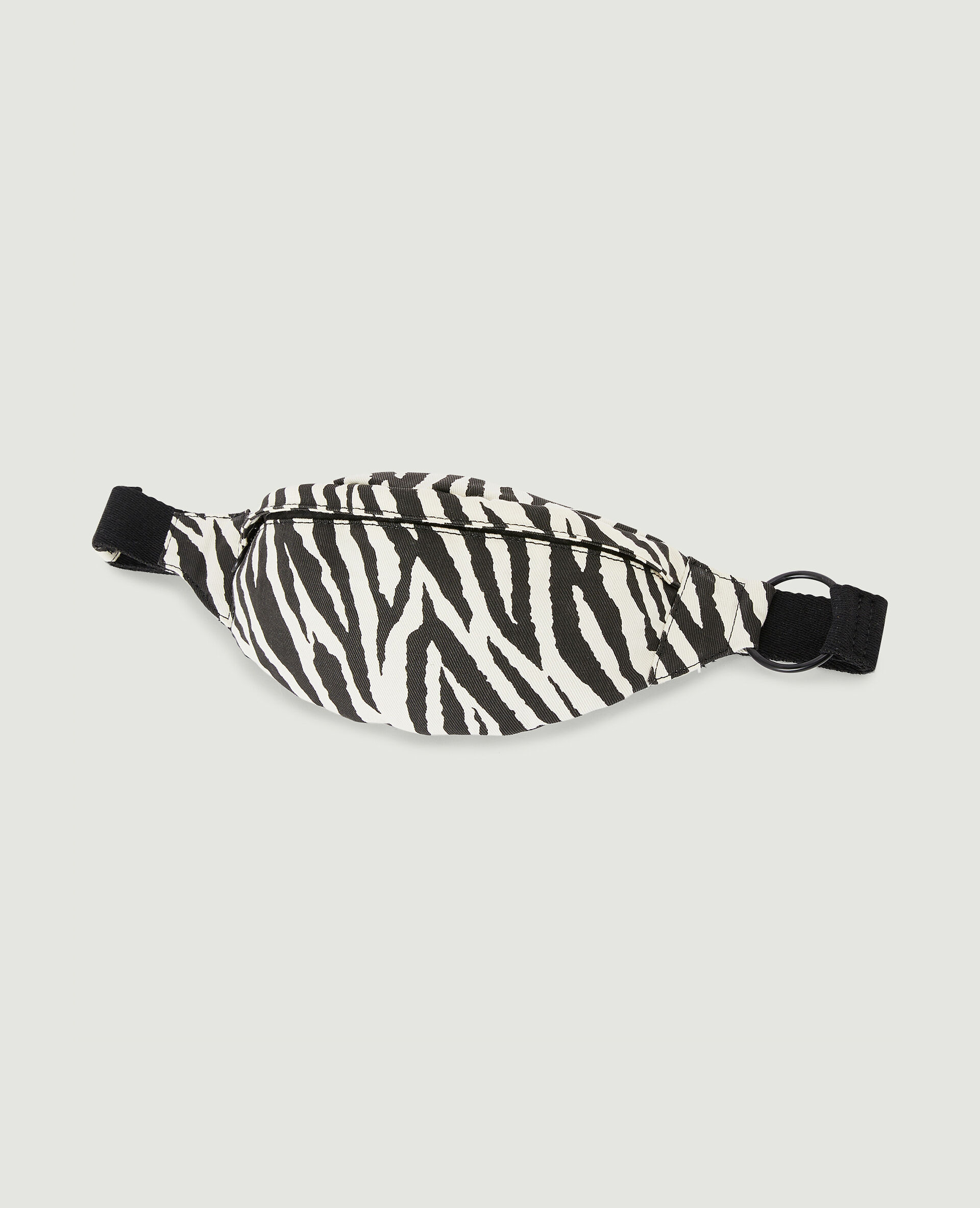 Sac banane avec anneau motif zèbre - Blanc