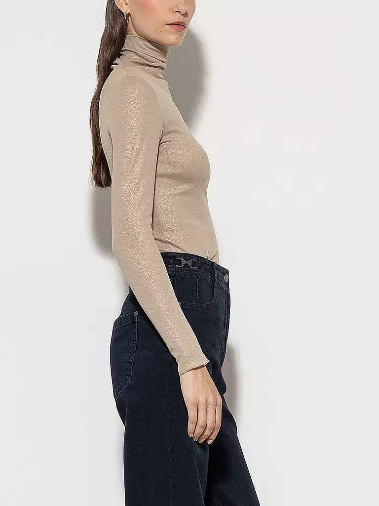 LUISA CERANO Rollkragenshirt gold