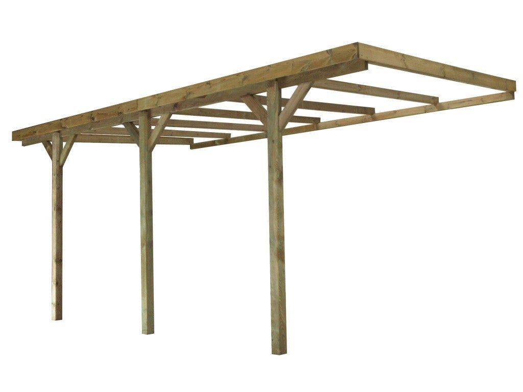 Carport garagedak 3x5,24 m - 15 m2 - gemonteerd op de huismuur