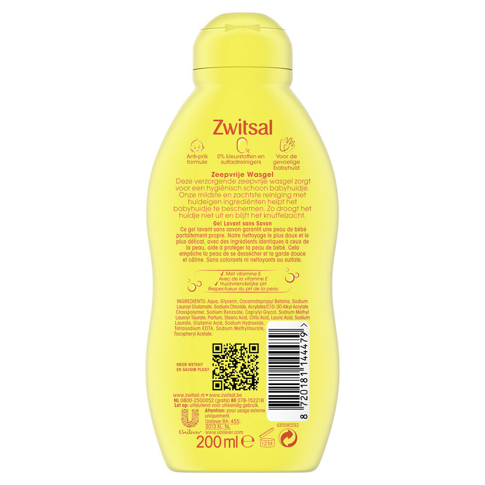Zwitsal Zeepvrije Wasgel 200 ml