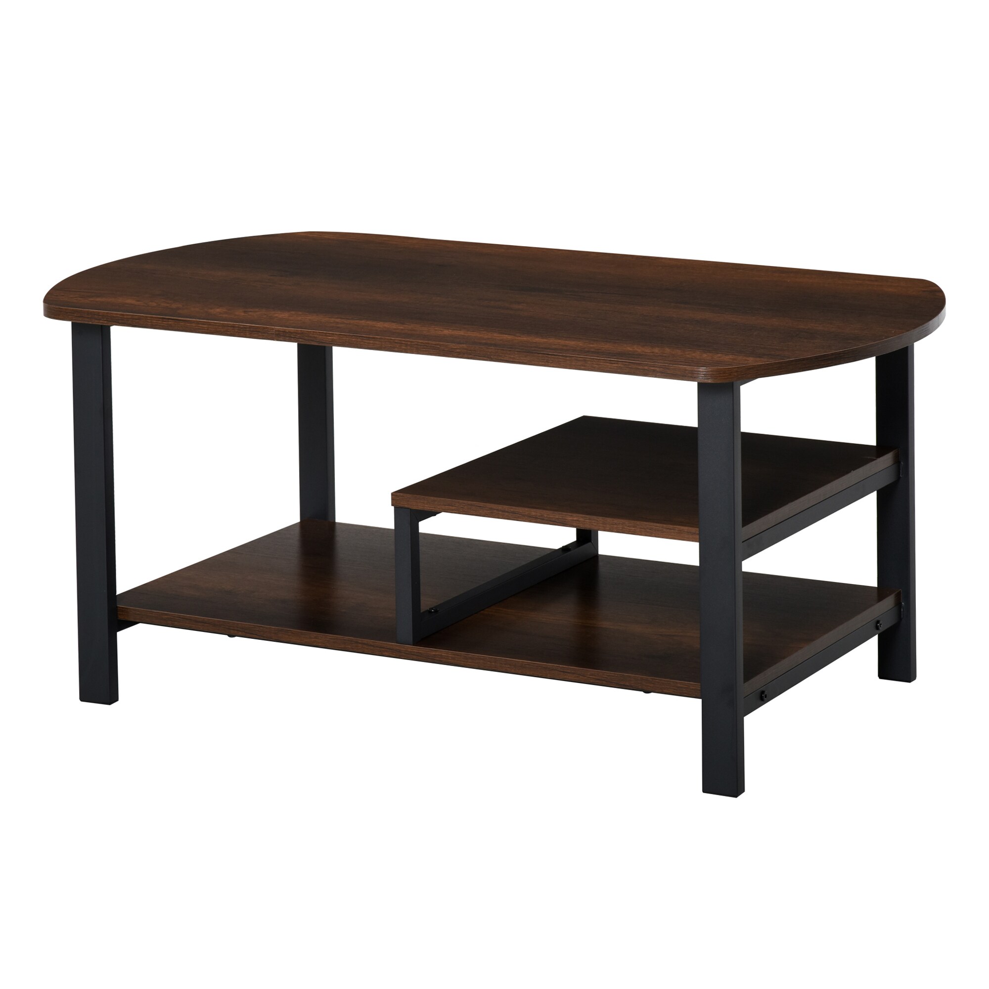 HOMCOM Couchtisch im industriellen Stil braun 100 x 60 x 46 cm (BxTxH)