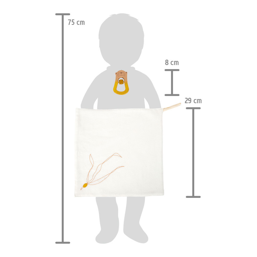 Small Foot - Knuffeldoekje Zeekust met Rammelaar en Grijpring, 3dlg.