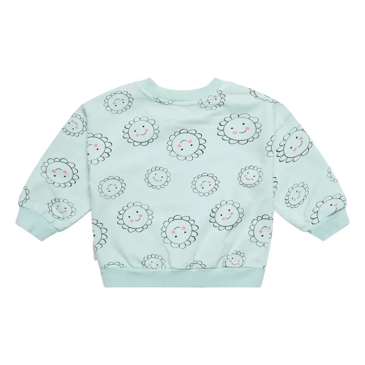 Weekend House Sweat Baby Fleurs Coton Bio | Vert d'eau