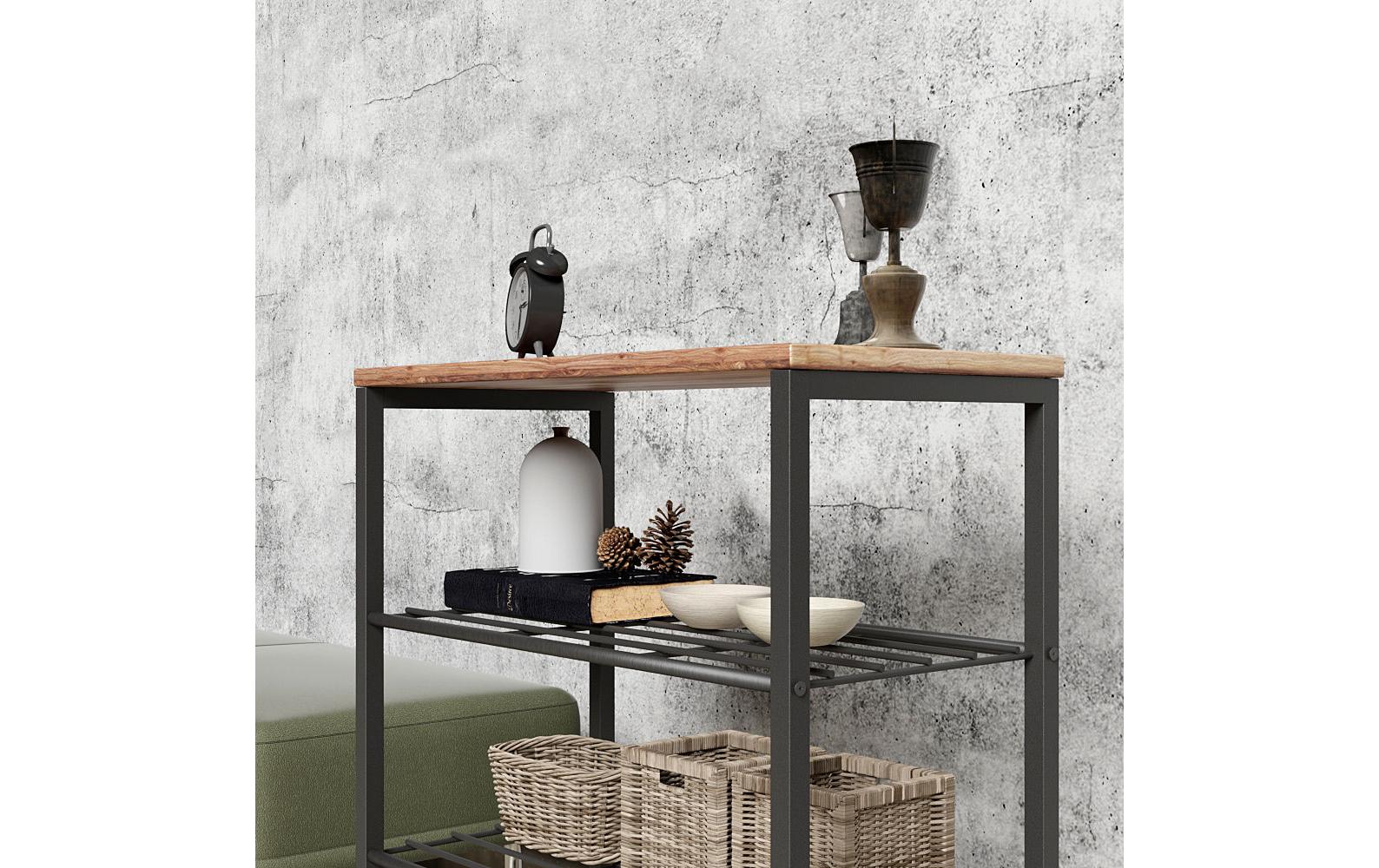Schuhregal 60 x 66 x 25 cm, Braun/SchwarzSchuhregal