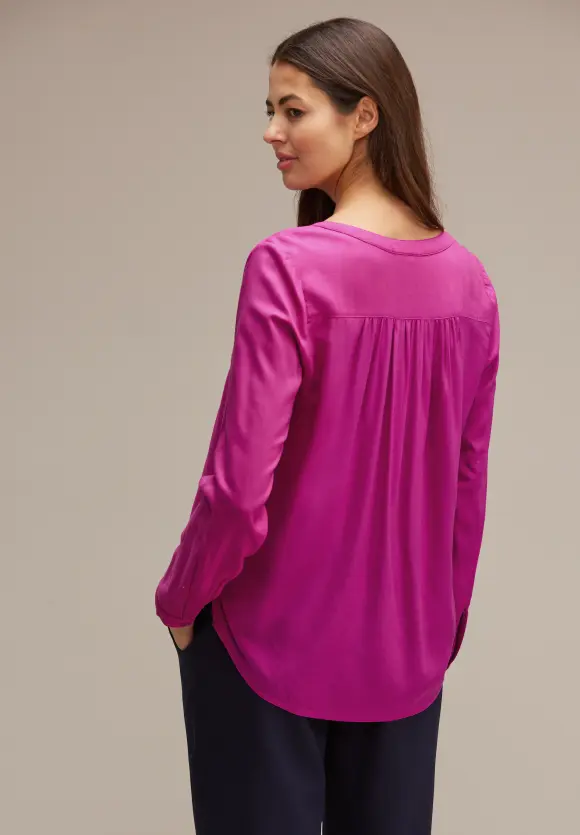 Basic Bluse in Unifarbe - bright cozy pink