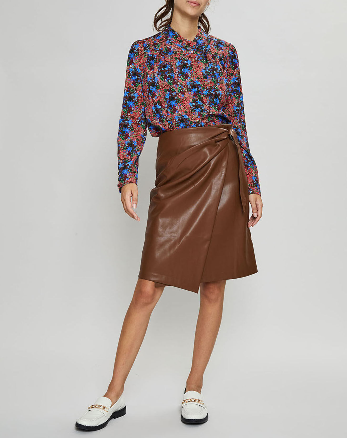 Suncoo Blouse Livia imprimée marron/bleu
