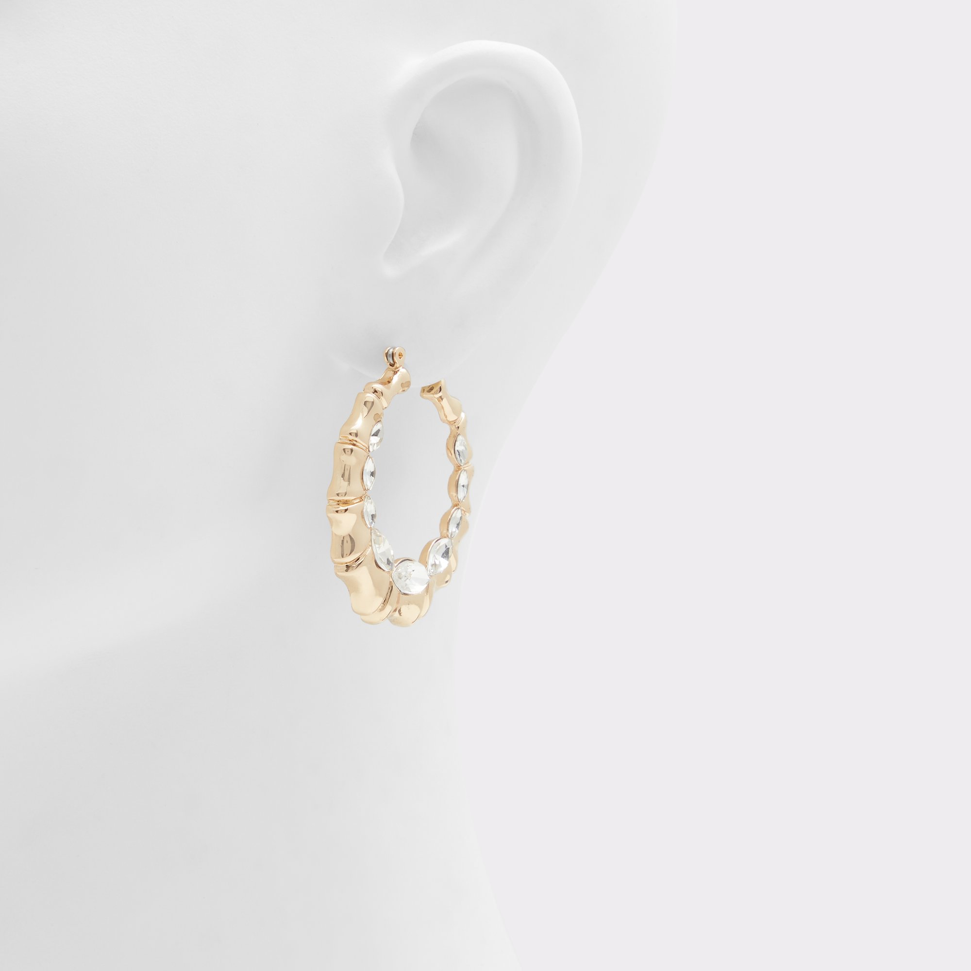 Nydaen Gold-Clear Multi Women Earrings