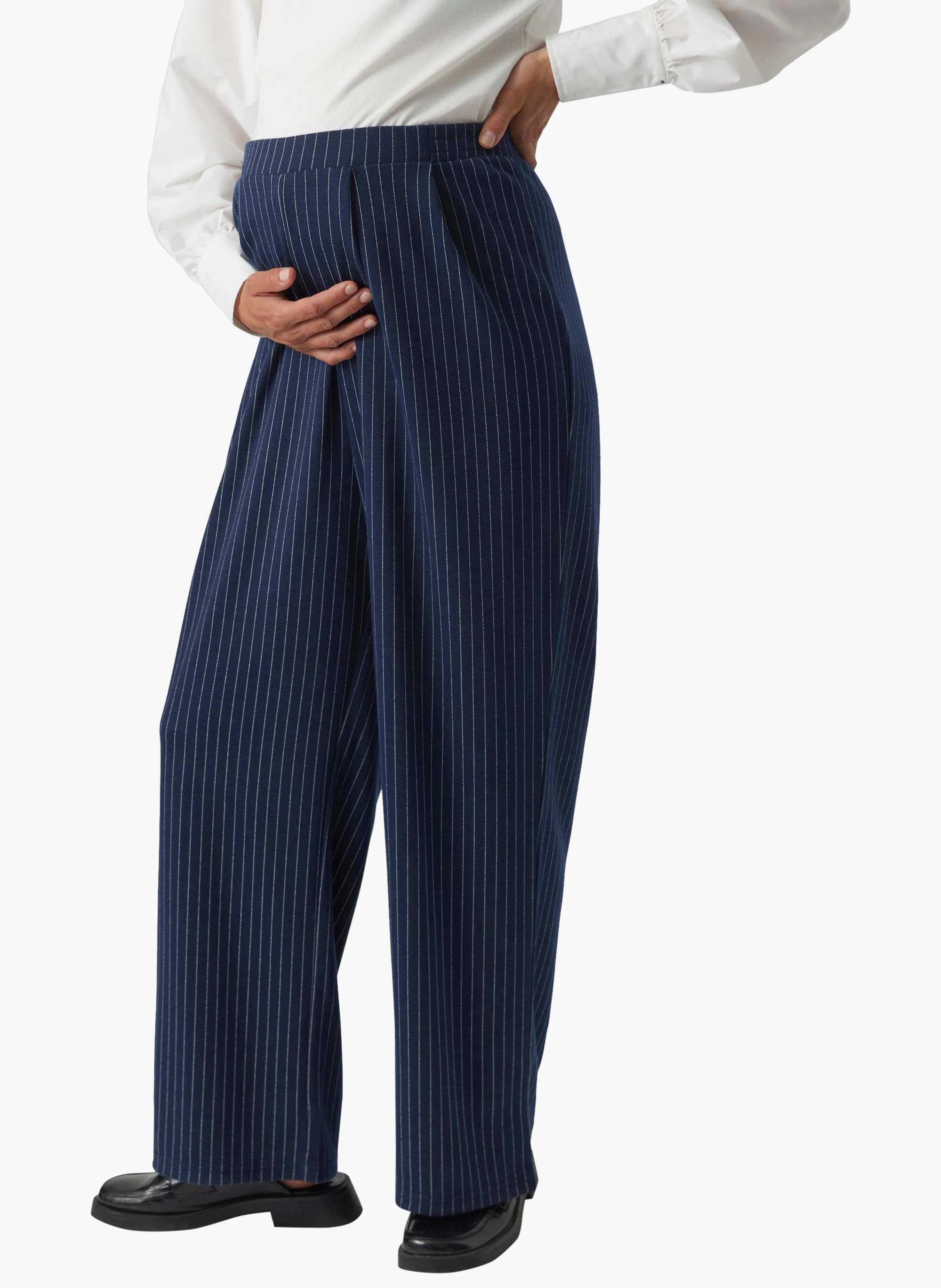 MIKKO - Pantalon de grossesse à rayures| Bleu
