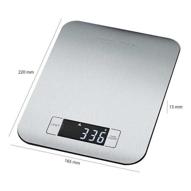 ProfiCook Digitale Küchenwaage PC-KW 1061, Edelstahl